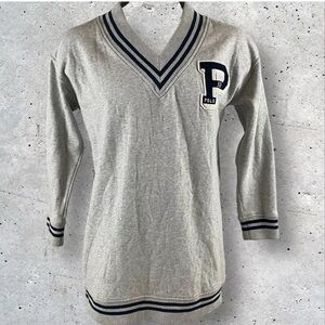 Polo Ralph Lauren Sweatshirt Dress Fleece Grey Varsity Letterman